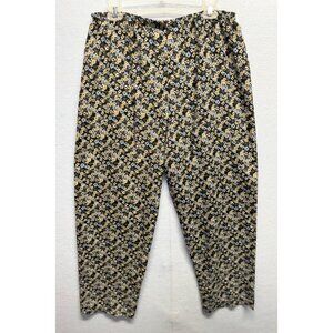 Kathy Lee Vintage Floral Elastic Waist Womens Pants Size Medium